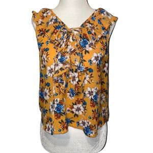 Tiered Ruffle Camisole Flower Top | Sleeveless | Juniors S